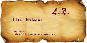 Lini Natasa névjegykártya